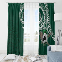 Hawaii Rainbow Warriors Alumni Window Curtain Ti Maile Lei - Glory For The Warriors LT7 - Polynesian Pride