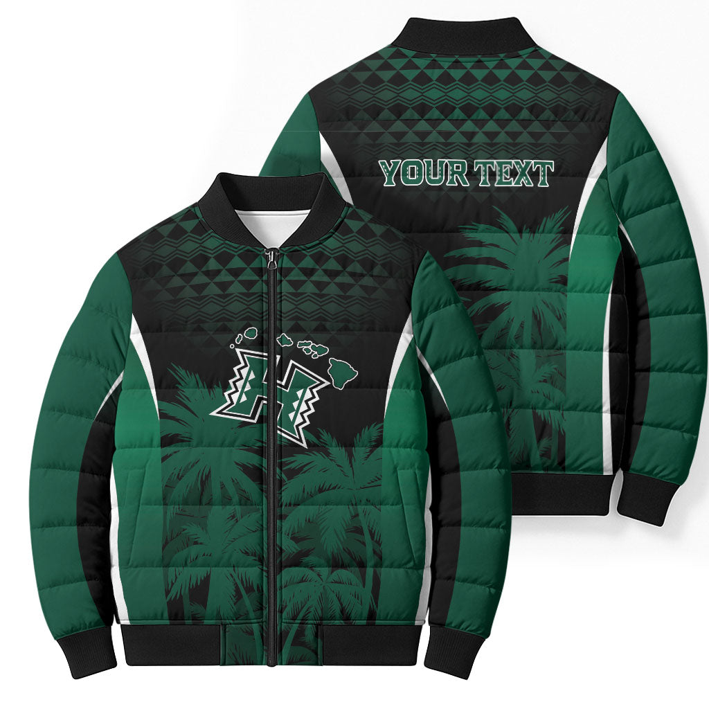 Hawaii Rainbow Warriors La'au Pama Personalized Bomber Puffer Jacket LT7 - Polynesian Pride