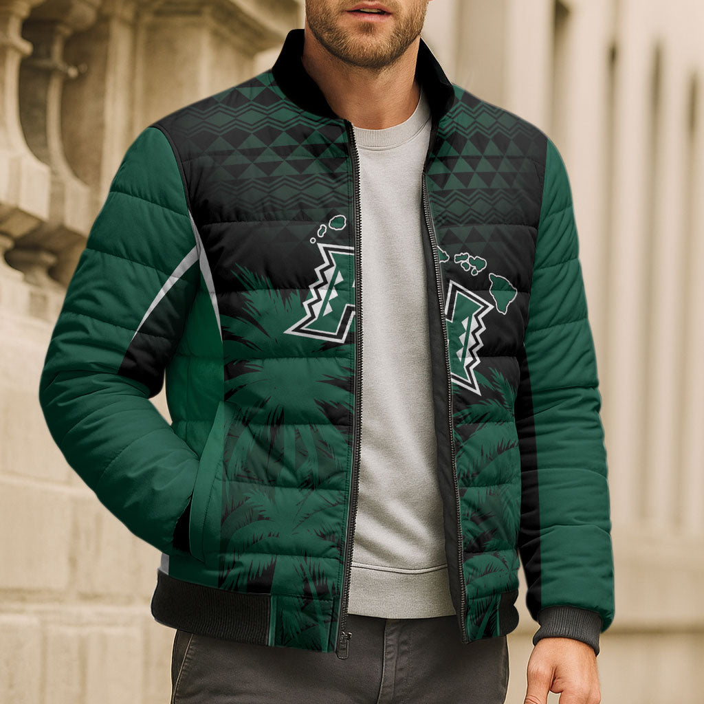 Hawaii Rainbow Warriors La'au Pama Personalized Bomber Puffer Jacket LT7 - Polynesian Pride