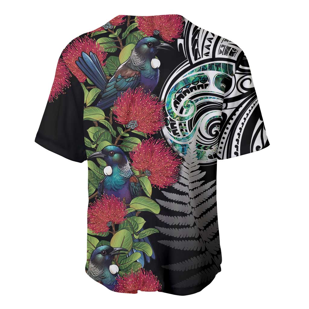 Meri Kirihimete New Zealand Baseball Jersey Tui on Pohutukawa LT7 - Polynesian Pride