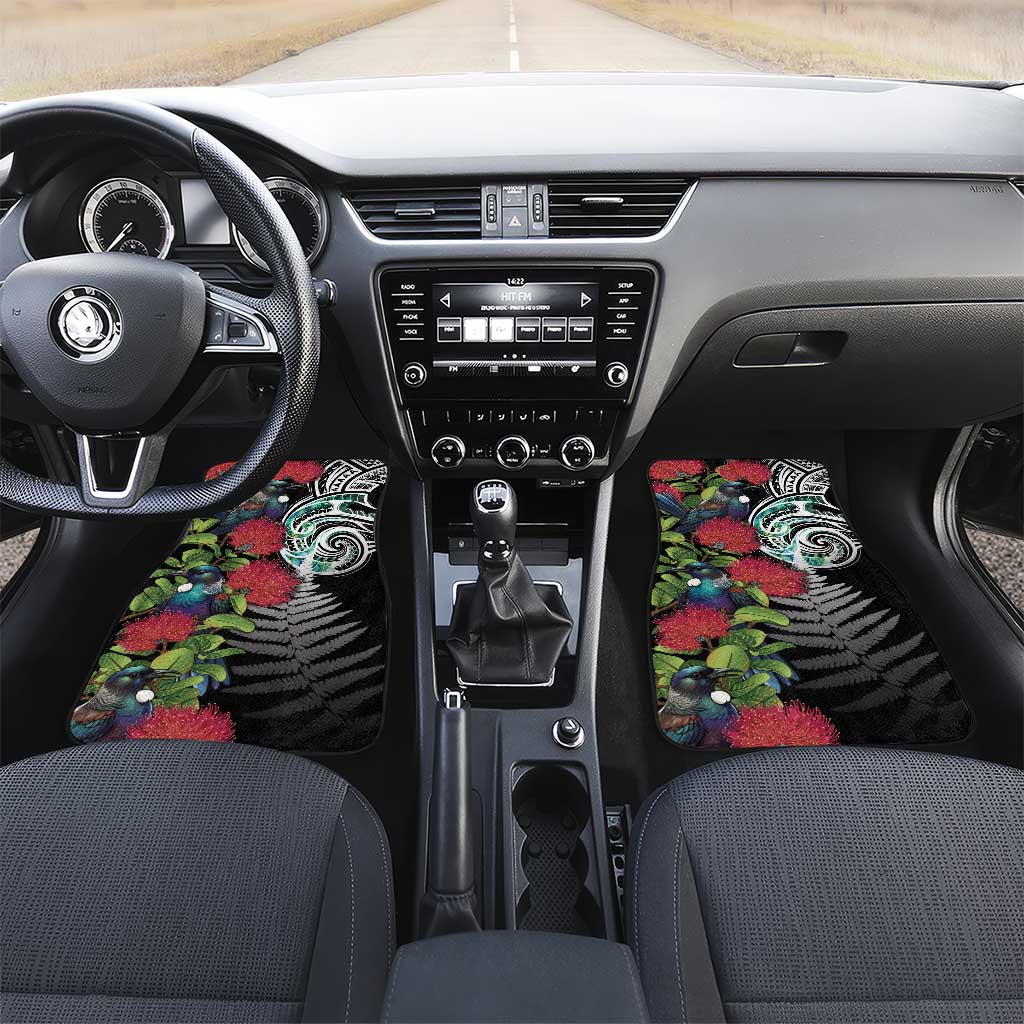 Meri Kirihimete New Zealand Car Mats Tui on Pohutukawa