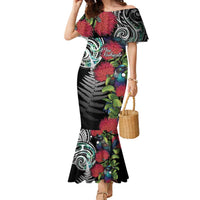 Meri Kirihimete New Zealand Family Matching Mermaid Dress and Hawaiian Shirt Tui on Pohutukawa