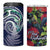 Meri Kirihimete New Zealand 4 in 1 Can Cooler Tumbler Tui on Pohutukawa - Blue Ver