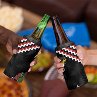 New Zealand Christmas Taniko Poutama 4 in 1 Can Cooler Tumbler Flora Map with Birds - Polynesian Pride