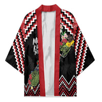 New Zealand Christmas Taniko Poutama Kimono Flora Map with Birds - Polynesian Pride