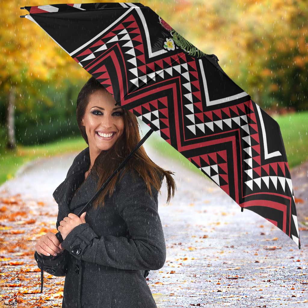 New Zealand Christmas Taniko Poutama Umbrella Flora Map with Birds - Polynesian Pride