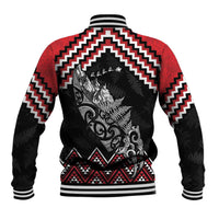 New Zealand Christmas Taniko Poutama Baseball Jacket Mountainscape Maori Fern - Polynesian Pride