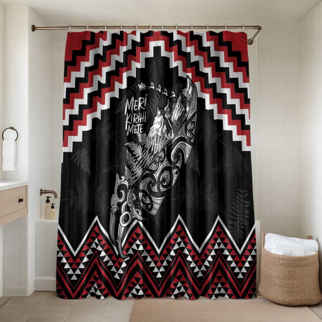 New Zealand Christmas Taniko Poutama Bathroom Set Mountainscape Maori Fern - Polynesian Pride