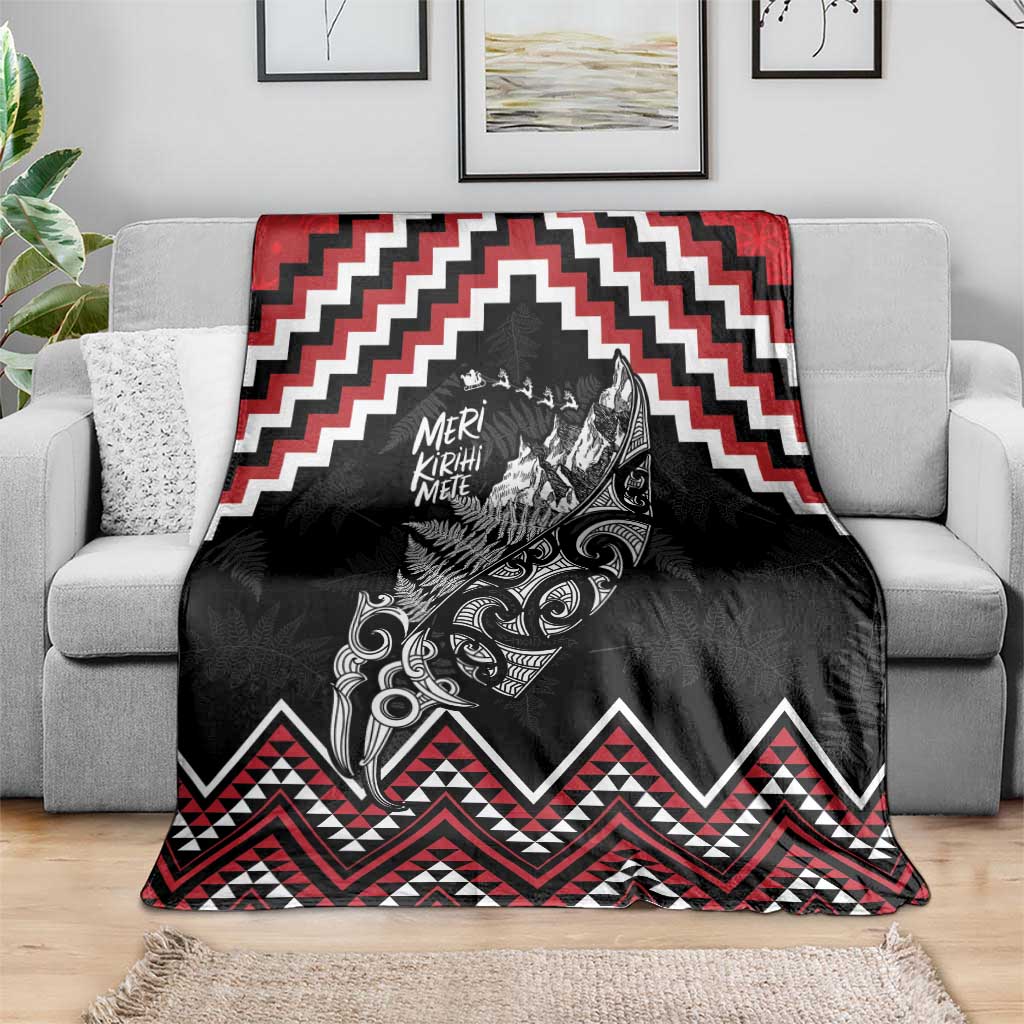 New Zealand Christmas Taniko Poutama Blanket Mountainscape Maori Fern - Polynesian Pride