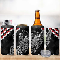 New Zealand Christmas Taniko Poutama 4 in 1 Can Cooler Tumbler Mountainscape Maori Fern - Polynesian Pride