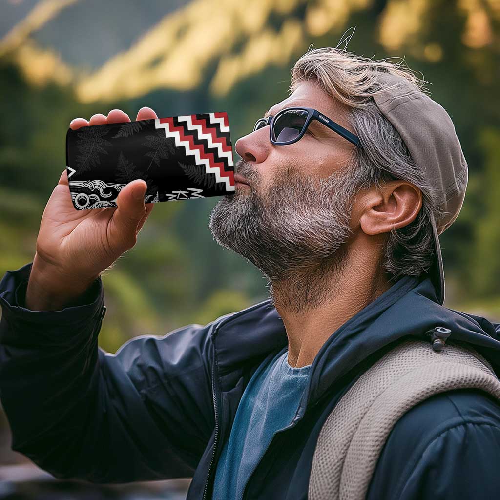 New Zealand Christmas Taniko Poutama 4 in 1 Can Cooler Tumbler Mountainscape Maori Fern - Polynesian Pride