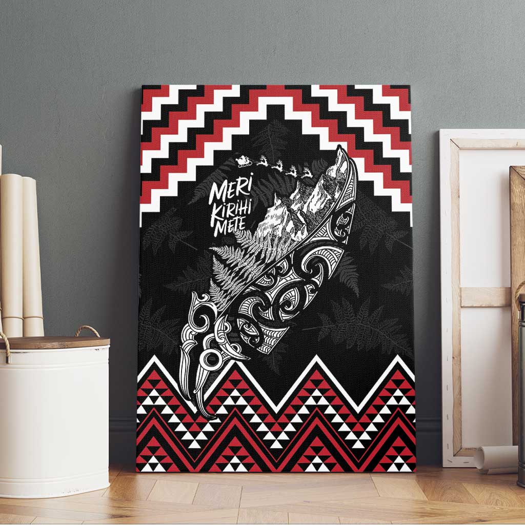 New Zealand Christmas Taniko Poutama Canvas Wall Art Mountainscape Maori Fern - Polynesian Pride