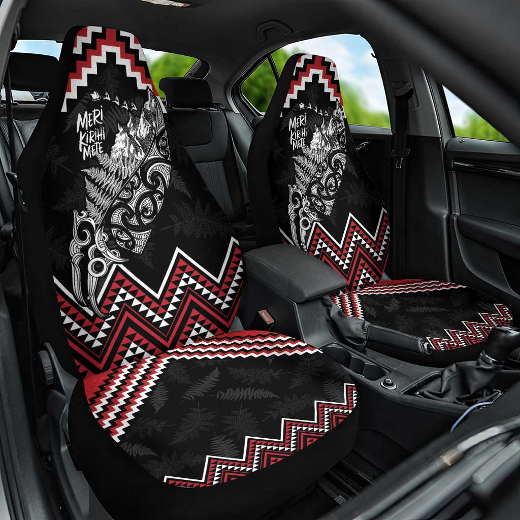 New Zealand Christmas Taniko Poutama Car Seat Cover Mountainscape Maori Fern - Polynesian Pride