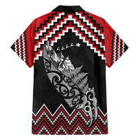 New Zealand Christmas Taniko Poutama Family Matching Short Sleeve Bodycon Dress and Hawaiian Shirt Mountainscape Maori Fern - Polynesian Pride
