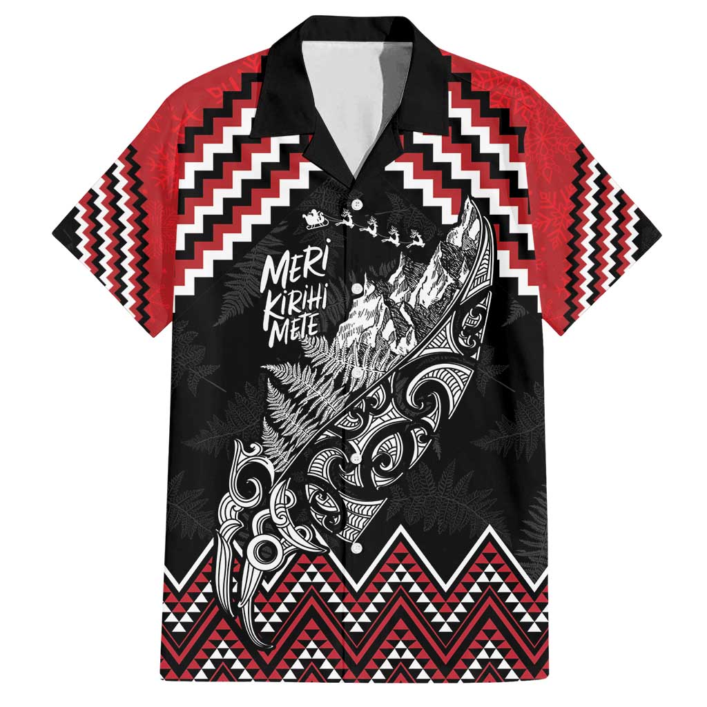 New Zealand Christmas Taniko Poutama Family Matching Tank Maxi Dress and Hawaiian Shirt Mountainscape Maori Fern - Polynesian Pride