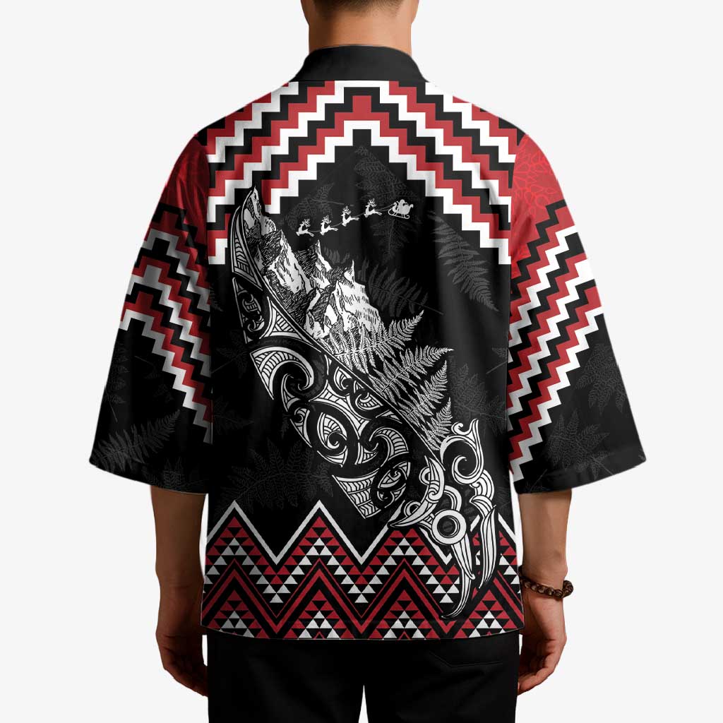 New Zealand Christmas Taniko Poutama Kimono Mountainscape Maori Fern - Polynesian Pride