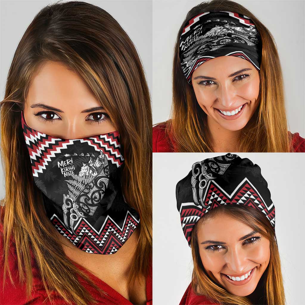 New Zealand Christmas Taniko Poutama Neck Gaiter Mountainscape Maori Fern - Polynesian Pride
