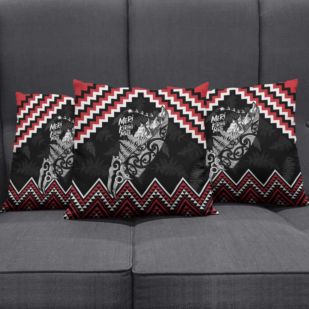 New Zealand Christmas Taniko Poutama Pillow Cover Mountainscape Maori Fern - Polynesian Pride