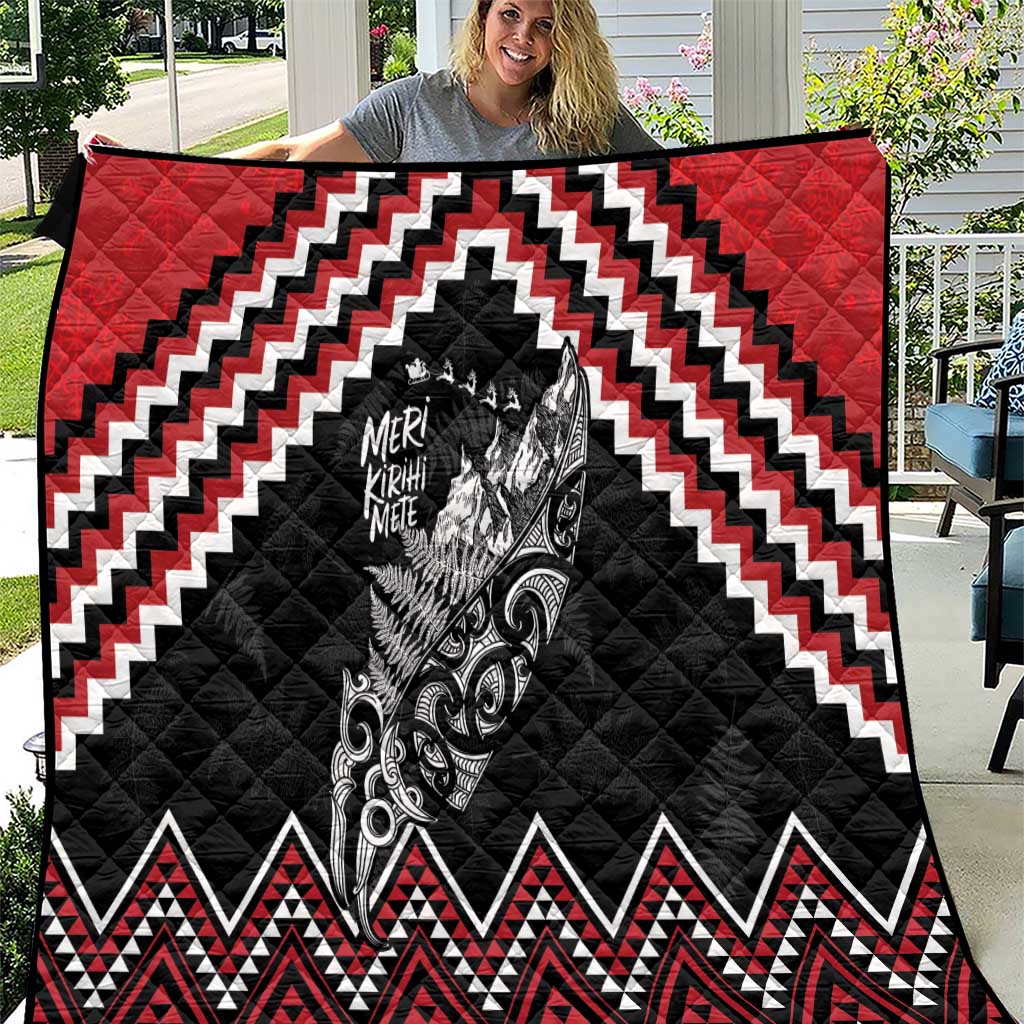 New Zealand Christmas Taniko Poutama Quilt Mountainscape Maori Fern - Polynesian Pride