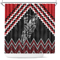 New Zealand Christmas Taniko Poutama Shower Curtain Mountainscape Maori Fern - Polynesian Pride