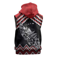New Zealand Christmas Taniko Poutama Sleeveless Hoodie Mountainscape Maori Fern - Polynesian Pride