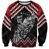 New Zealand Christmas Taniko Poutama Sweatshirt Mountainscape Maori Fern - Polynesian Pride