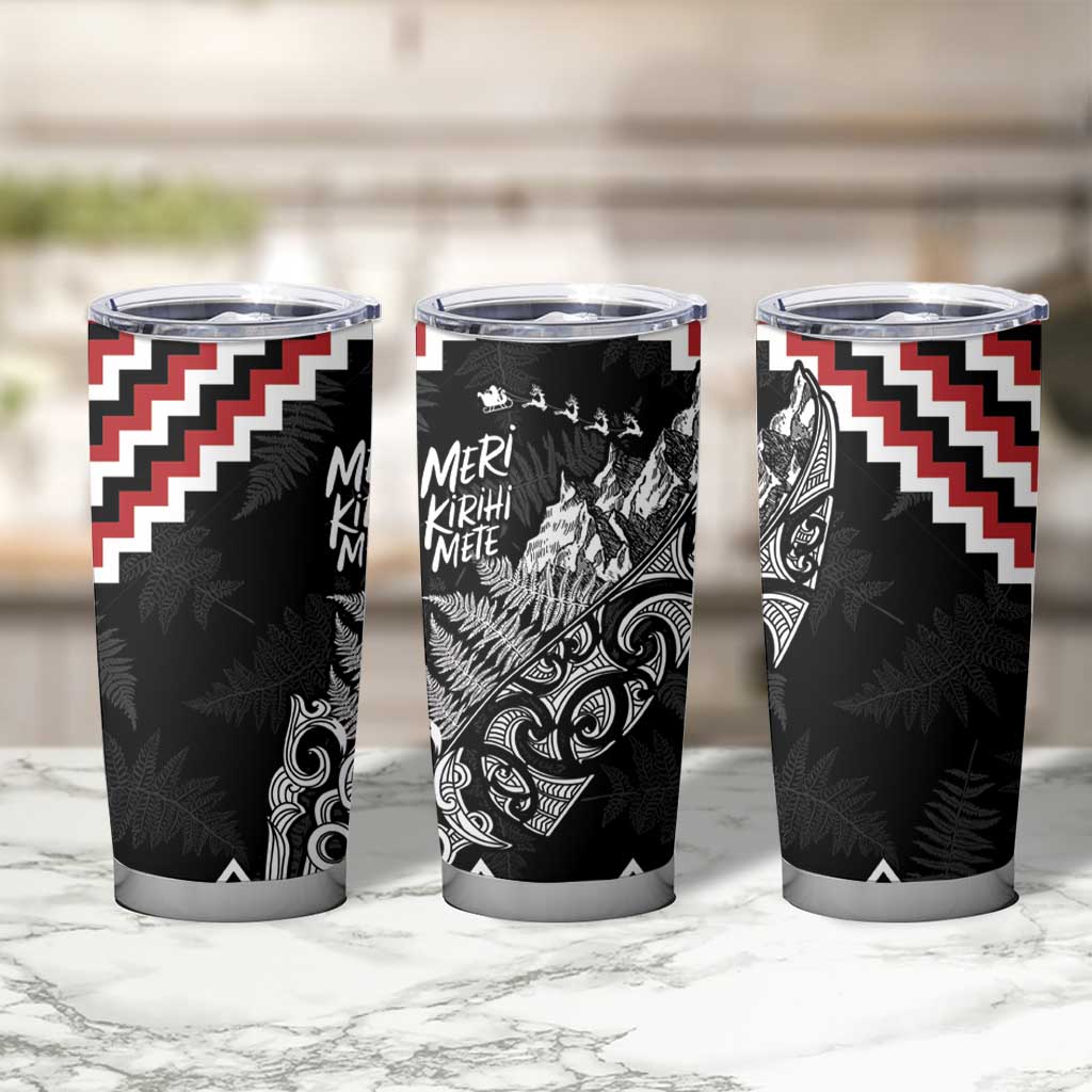 New Zealand Christmas Taniko Poutama Tumbler Cup Mountainscape Maori Fern - Polynesian Pride