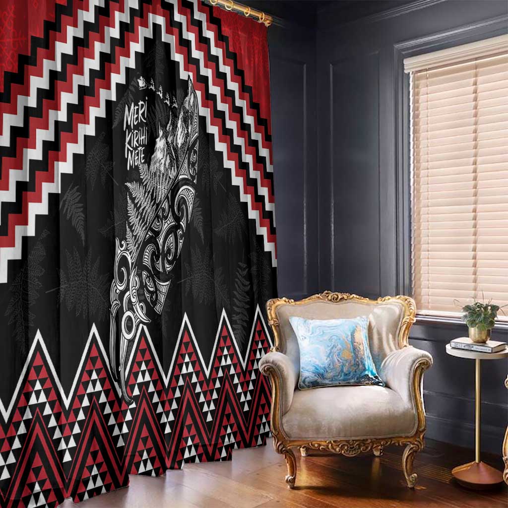New Zealand Christmas Taniko Poutama Window Curtain Mountainscape Maori Fern - Polynesian Pride