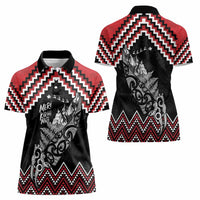 New Zealand Christmas Taniko Poutama Women Polo Shirt Mountainscape Maori Fern - Polynesian Pride