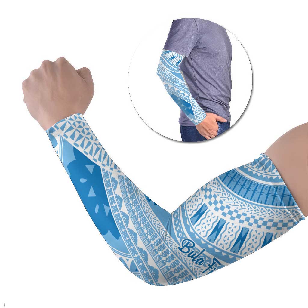 Bula Fiji Classic Masi Tapa Arm Sleeves Turquoise - Polynesian Pride