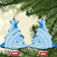 Bula Fiji Classic Masi Tapa Ceramic Ornament Turquoise - Polynesian Pride