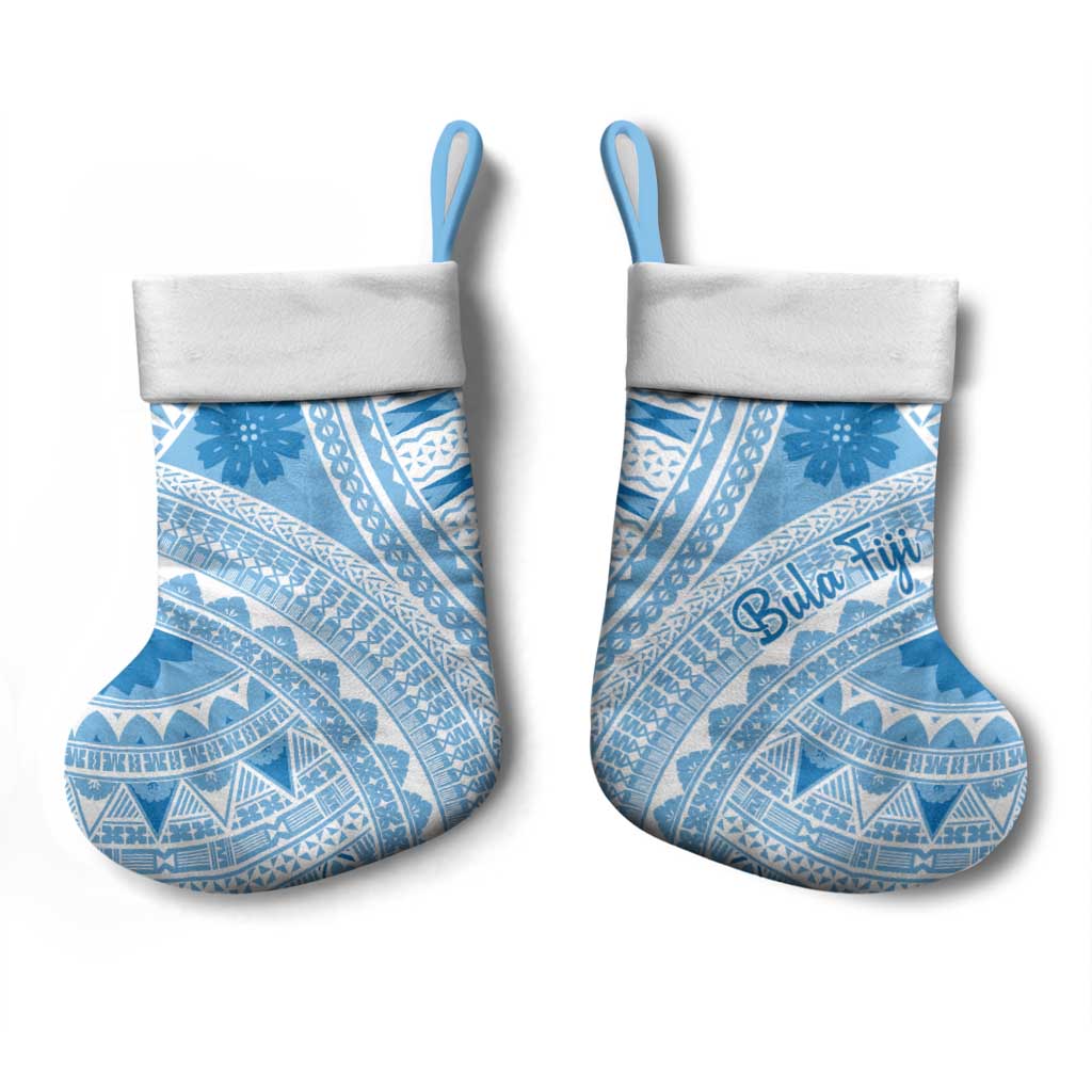 Bula Fiji Classic Masi Tapa Christmas Stocking Turquoise - Polynesian Pride