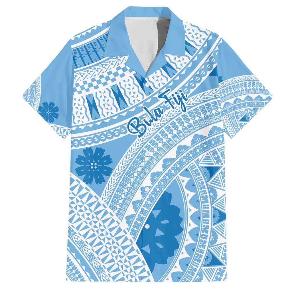 Bula Fiji Classic Masi Tapa Family Matching Off Shoulder Maxi Dress and Hawaiian Shirt Turquoise - Polynesian Pride