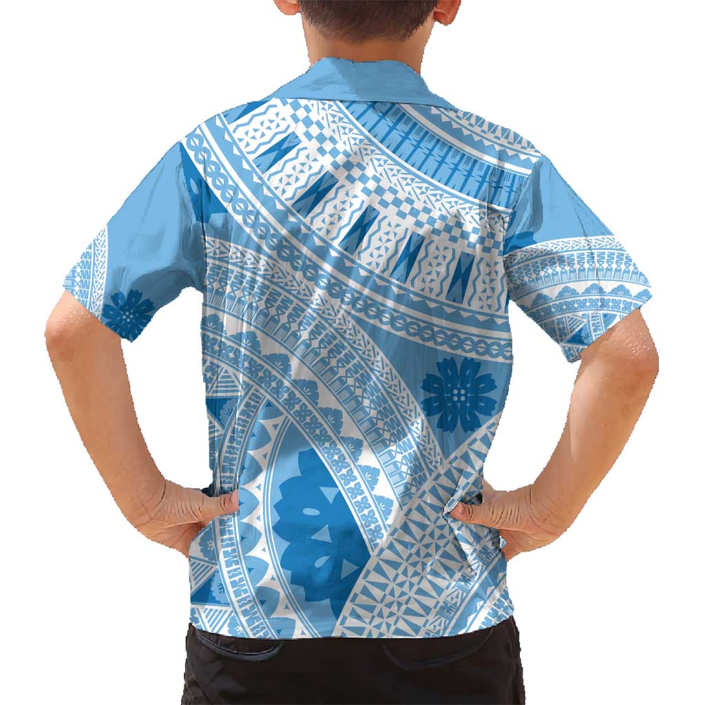 Bula Fiji Classic Masi Tapa Family Matching Puletasi and Hawaiian Shirt Turquoise - Polynesian Pride