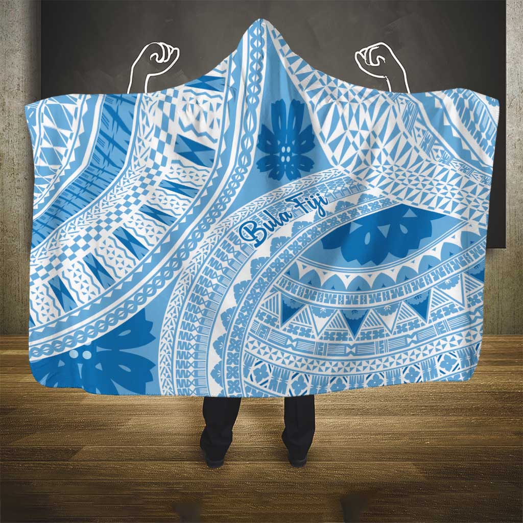 Bula Fiji Classic Masi Tapa Hooded Blanket Turquoise - Polynesian Pride