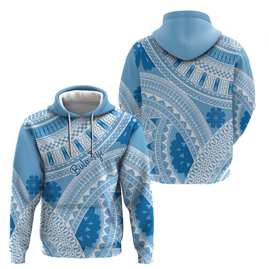 Bula Fiji Classic Masi Tapa Hoodie Turquoise - Polynesian Pride