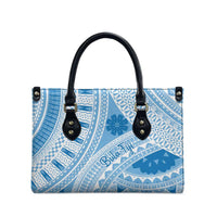Bula Fiji Classic Masi Tapa Leather Bag Turquoise - Polynesian Pride