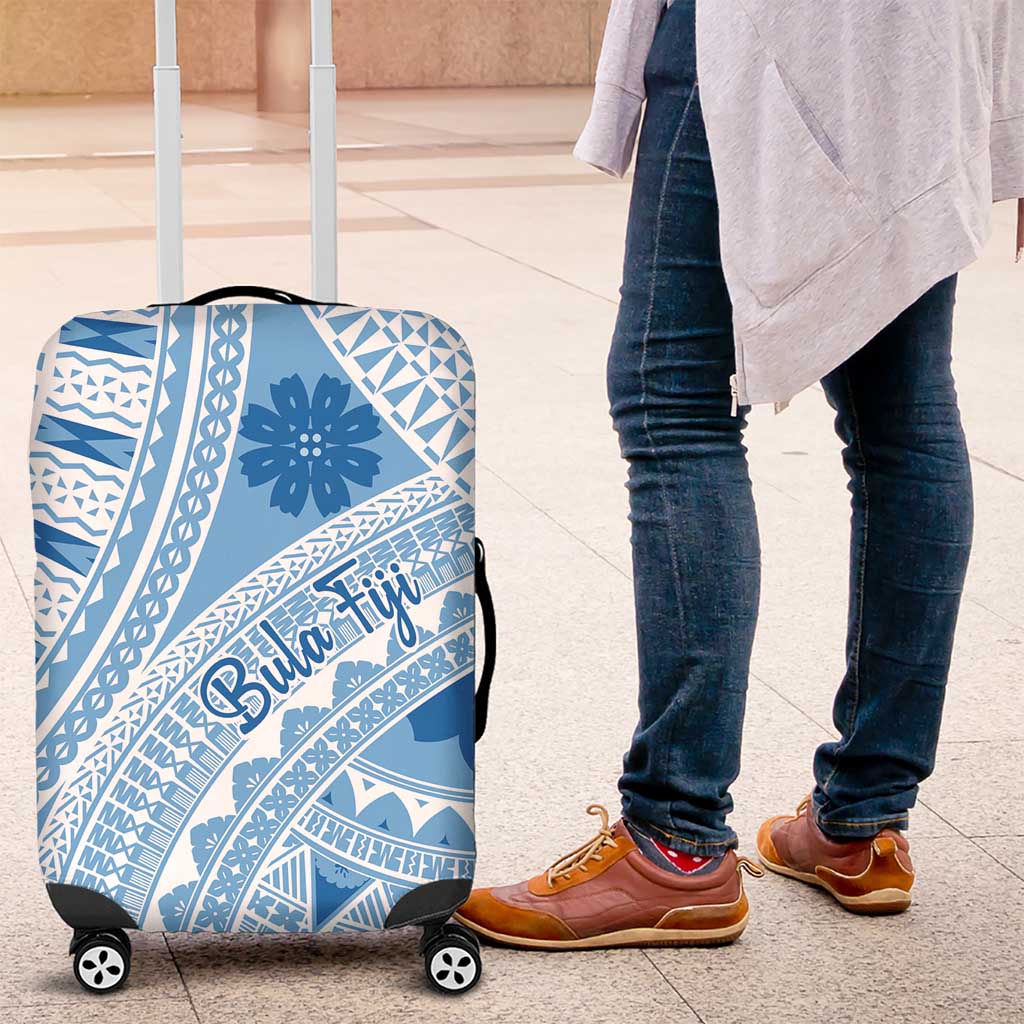 Bula Fiji Classic Masi Tapa Luggage Cover Turquoise - Polynesian Pride