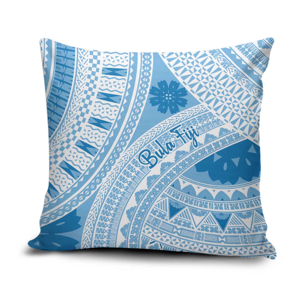 Bula Fiji Classic Masi Tapa Pillow Cover Turquoise - Polynesian Pride