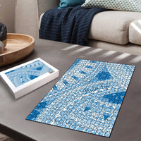 Bula Fiji Classic Masi Tapa Puzzle Turquoise - Polynesian Pride