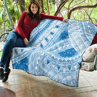 Bula Fiji Classic Masi Tapa Quilt Turquoise - Polynesian Pride