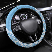 Bula Fiji Classic Masi Tapa Steering Wheel Cover Turquoise - Polynesian Pride