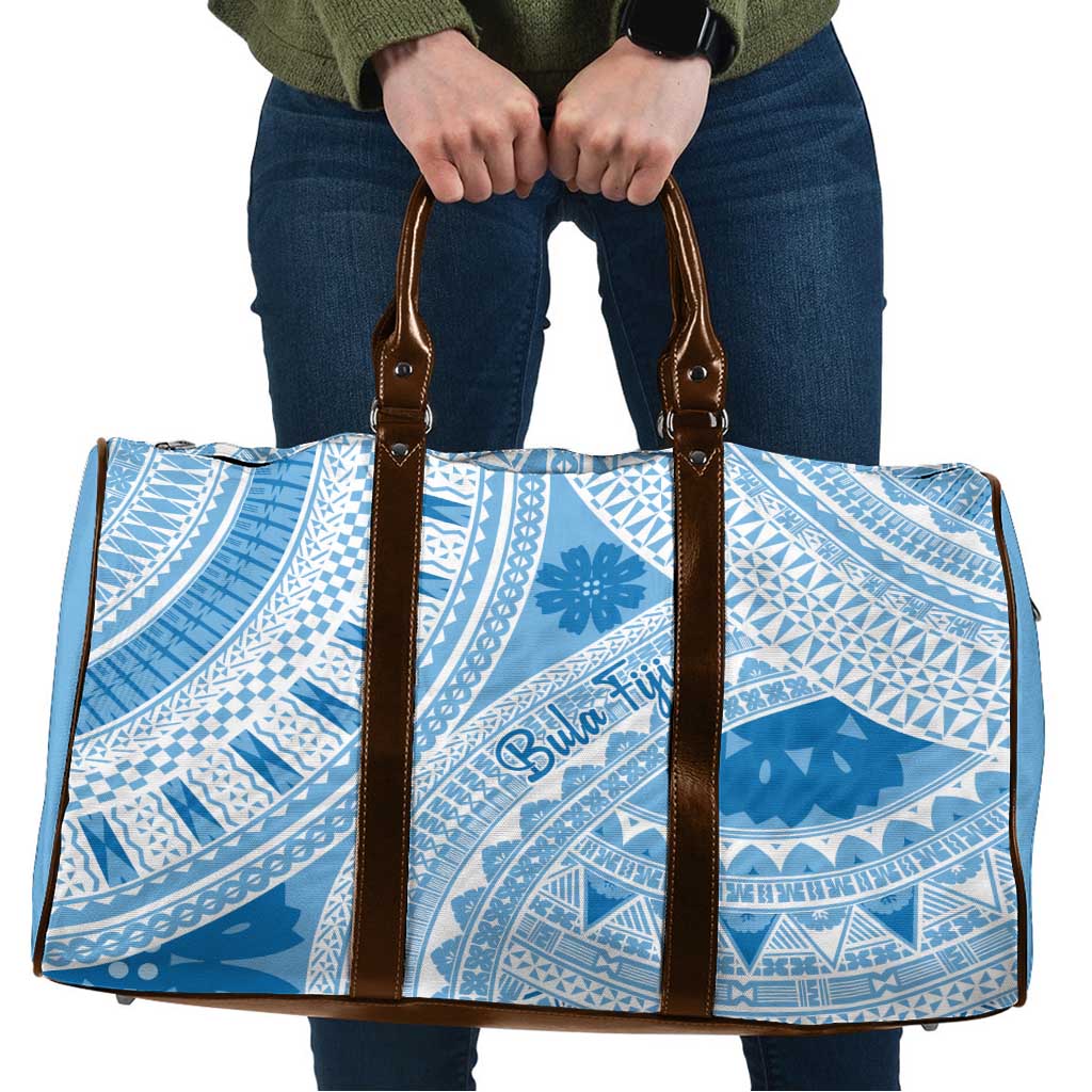 Bula Fiji Classic Masi Tapa Travel Bag Turquoise - Polynesian Pride