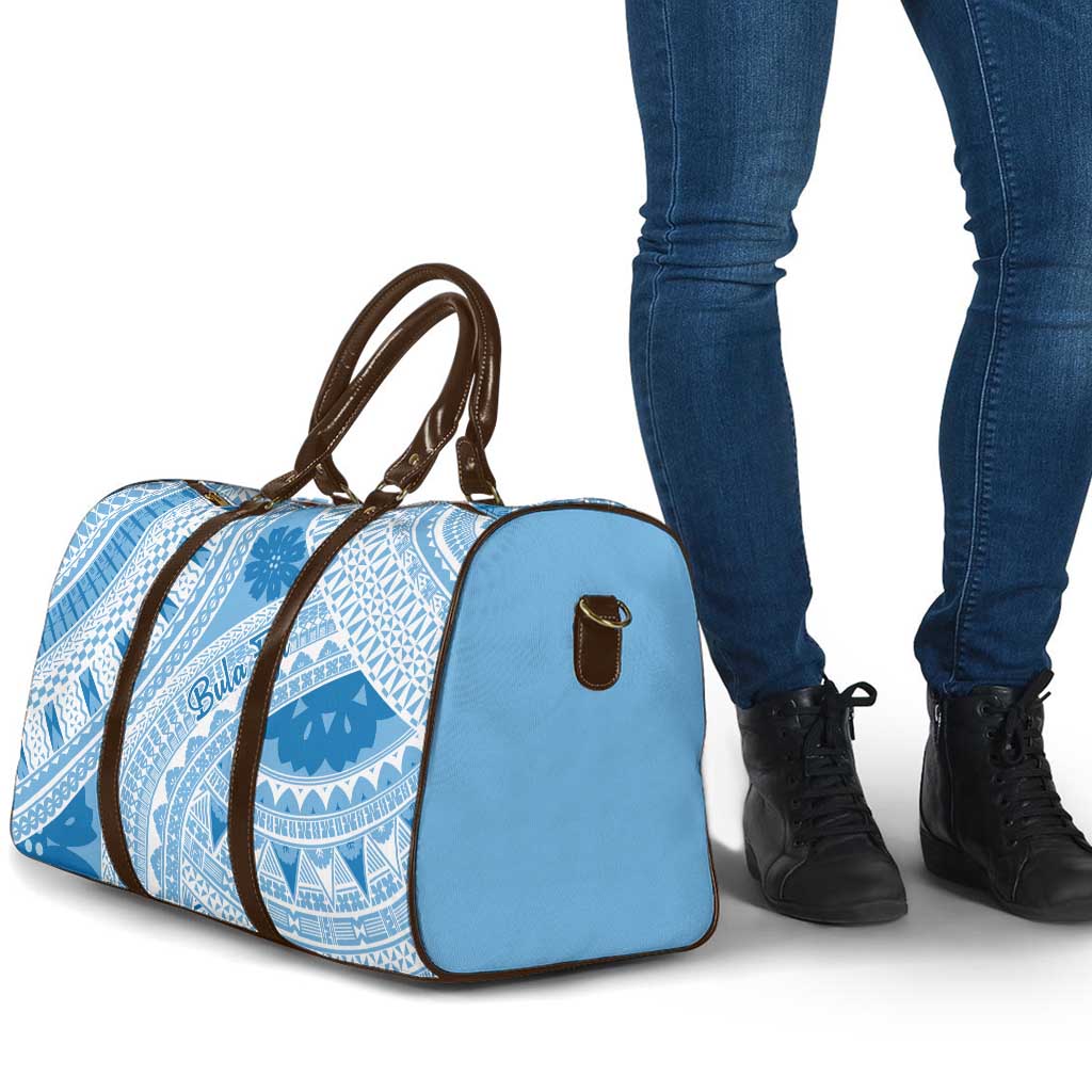 Bula Fiji Classic Masi Tapa Travel Bag Turquoise - Polynesian Pride