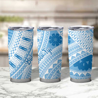Bula Fiji Classic Masi Tapa Tumbler Cup Turquoise - Polynesian Pride