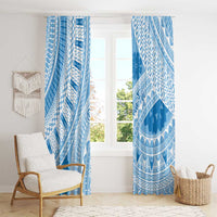 Bula Fiji Classic Masi Tapa Window Curtain Turquoise - Polynesian Pride