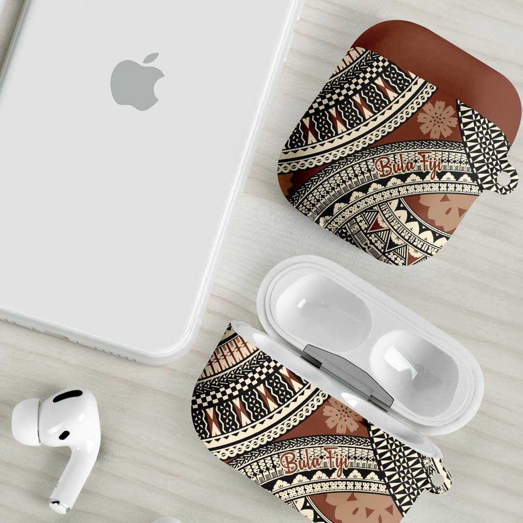 Bula Fiji Classic Masi Tapa AirPods Case Vintage Brown - Polynesian Pride