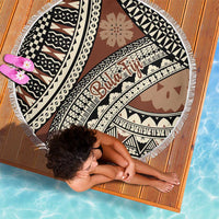 Bula Fiji Classic Masi Tapa Beach Blanket Vintage Brown - Polynesian Pride