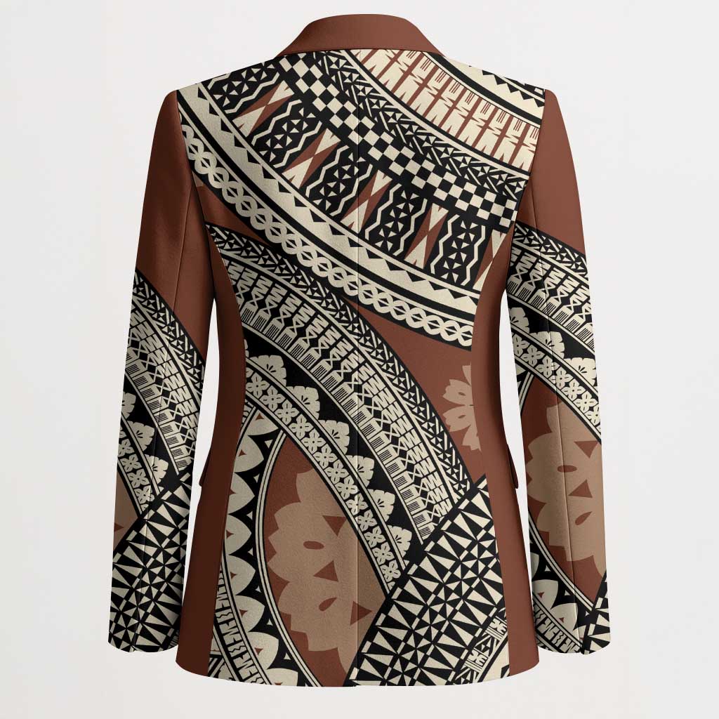 Bula Fiji Classic Masi Tapa Blazer Vintage Brown - Polynesian Pride