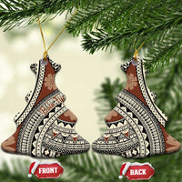 Bula Fiji Classic Masi Tapa Ceramic Ornament Vintage Brown - Polynesian Pride